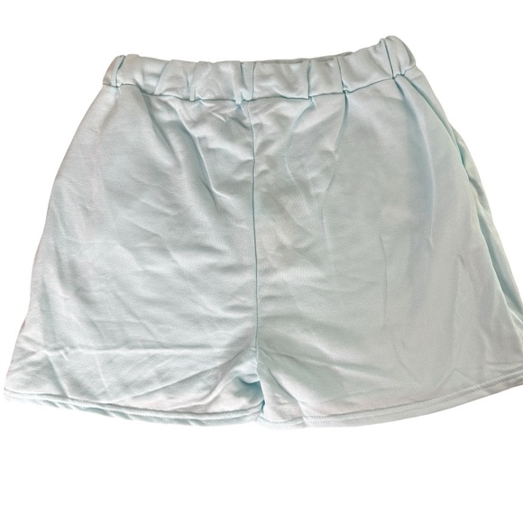 Missguided Light Blue Vacay Graphic Floaty Short NWT 12 - Picture 2 of 4